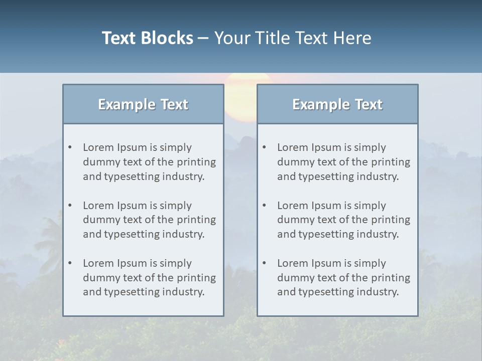 A Sunset Over A Forest With Trees And Mountains In The Background PowerPoint Template