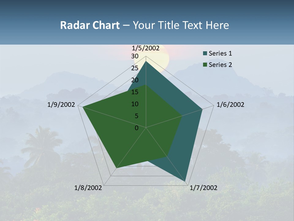 A Sunset Over A Forest With Trees And Mountains In The Background PowerPoint Template