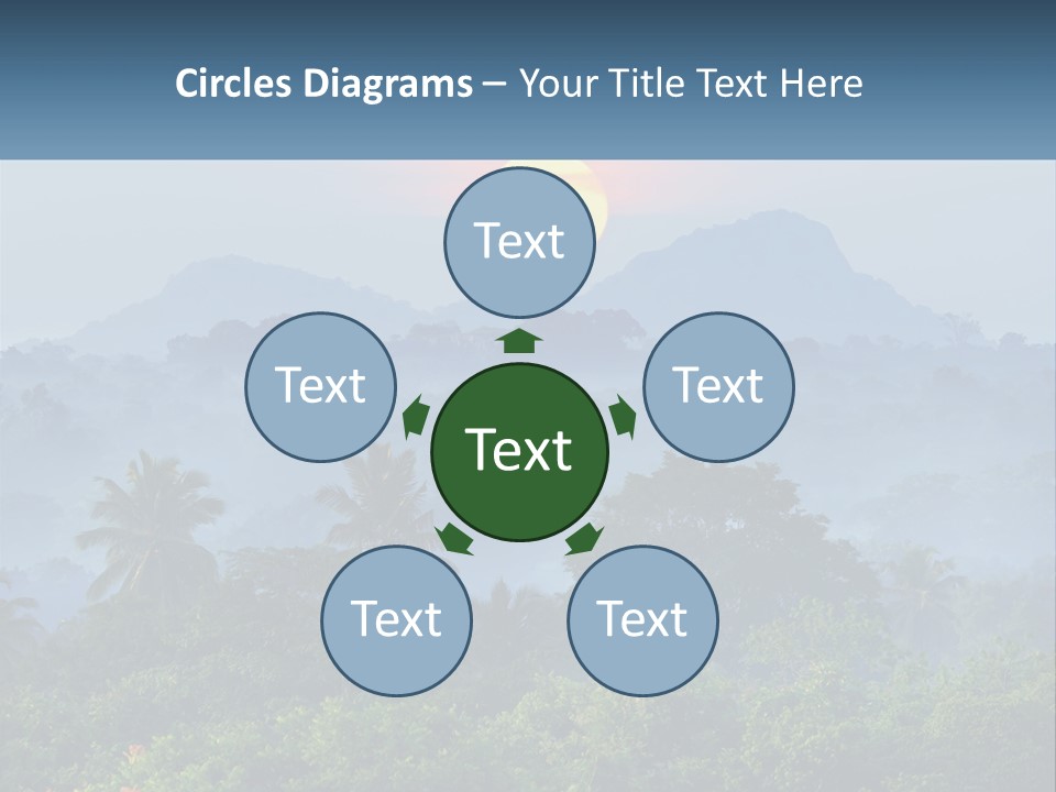 A Sunset Over A Forest With Trees And Mountains In The Background PowerPoint Template