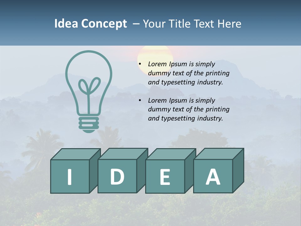 A Sunset Over A Forest With Trees And Mountains In The Background PowerPoint Template