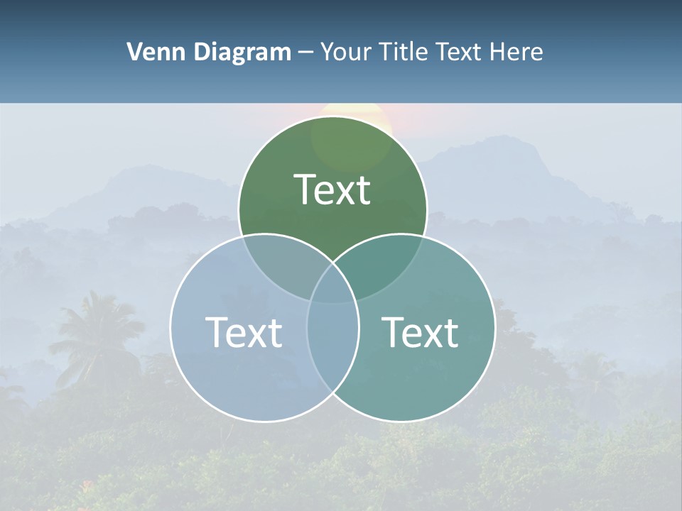 A Sunset Over A Forest With Trees And Mountains In The Background PowerPoint Template