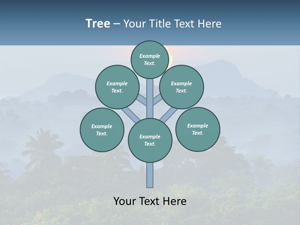A Sunset Over A Forest With Trees And Mountains In The Background PowerPoint Template