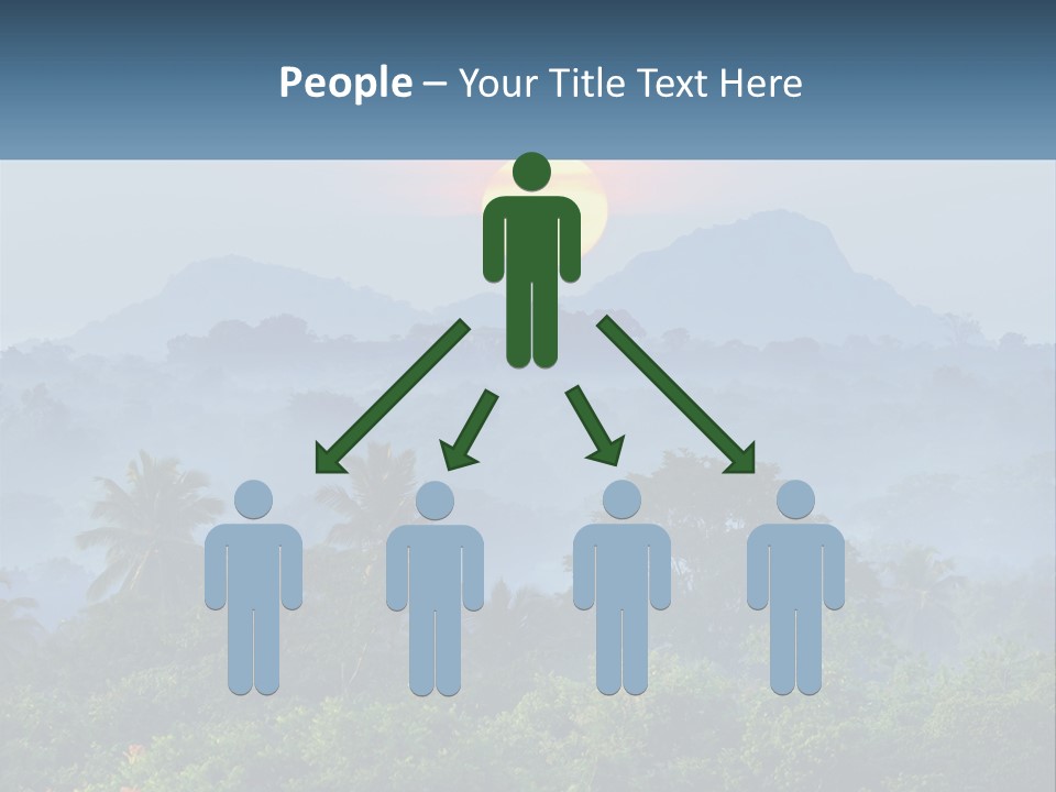 A Sunset Over A Forest With Trees And Mountains In The Background PowerPoint Template