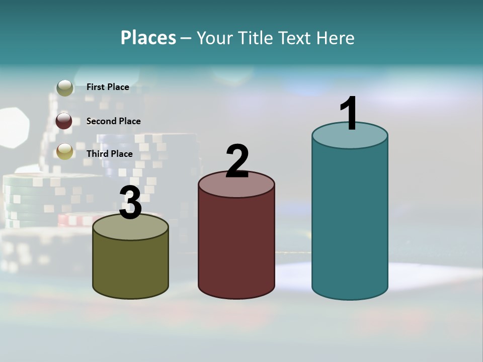 A Casino Table With Poker Chips On It PowerPoint Template