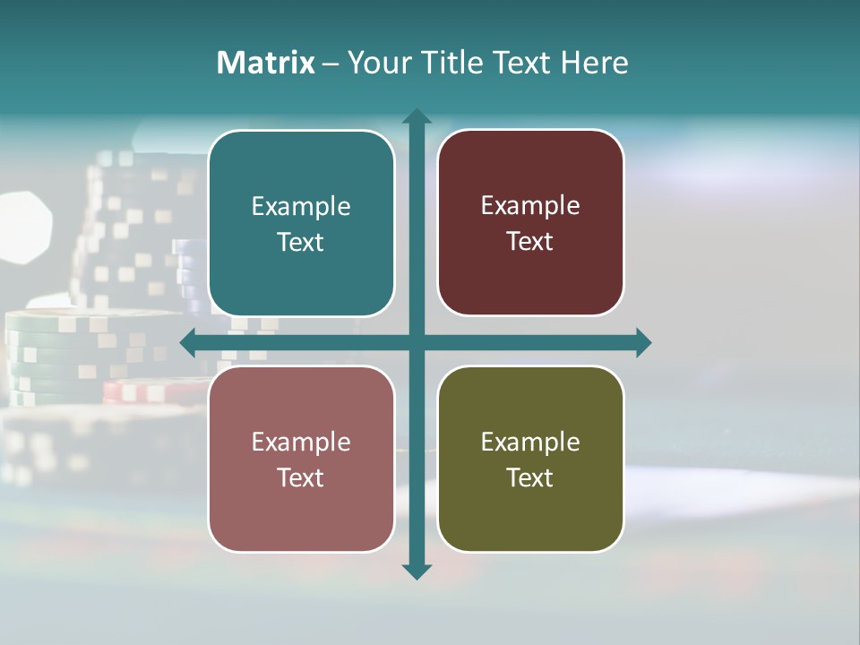 A Casino Table With Poker Chips On It PowerPoint Template
