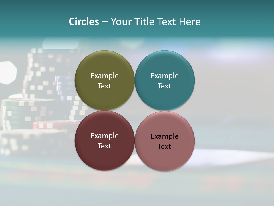 A Casino Table With Poker Chips On It PowerPoint Template