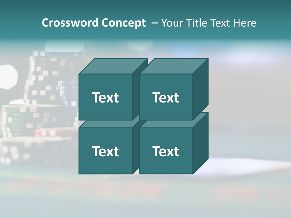 A Casino Table With Poker Chips On It PowerPoint Template