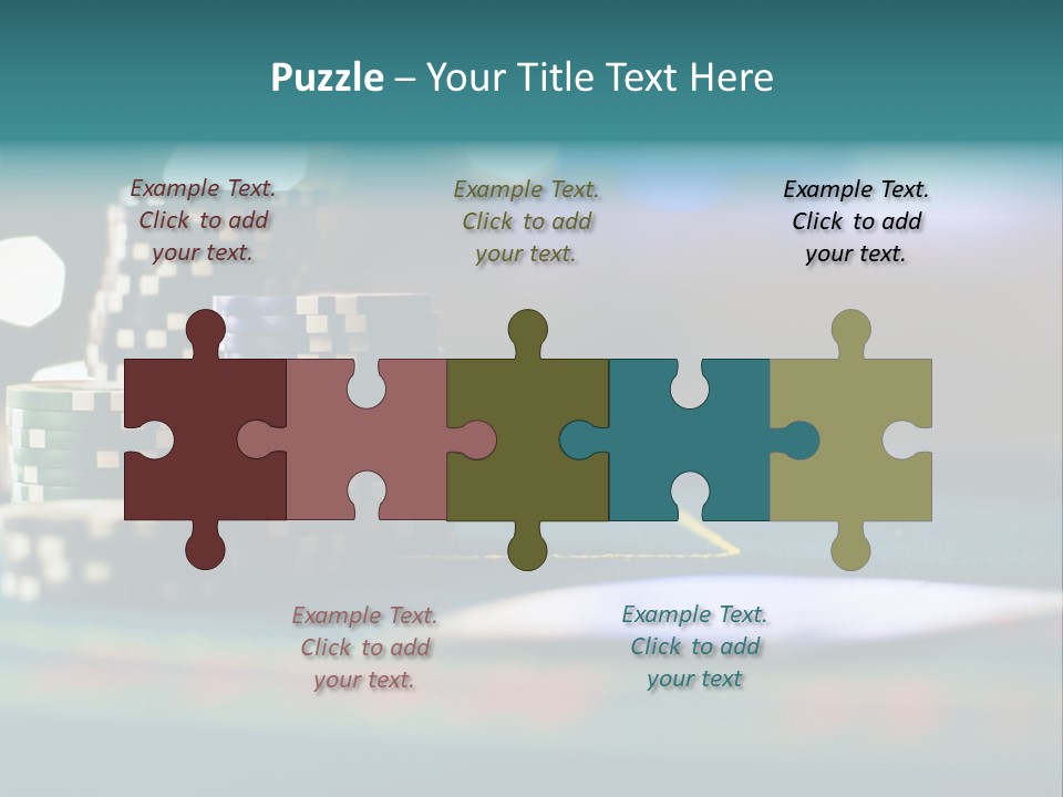 A Casino Table With Poker Chips On It PowerPoint Template