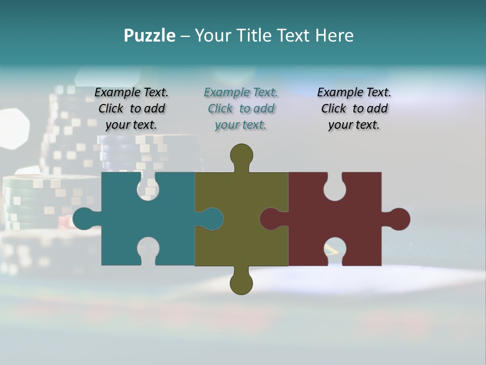 A Casino Table With Poker Chips On It PowerPoint Template