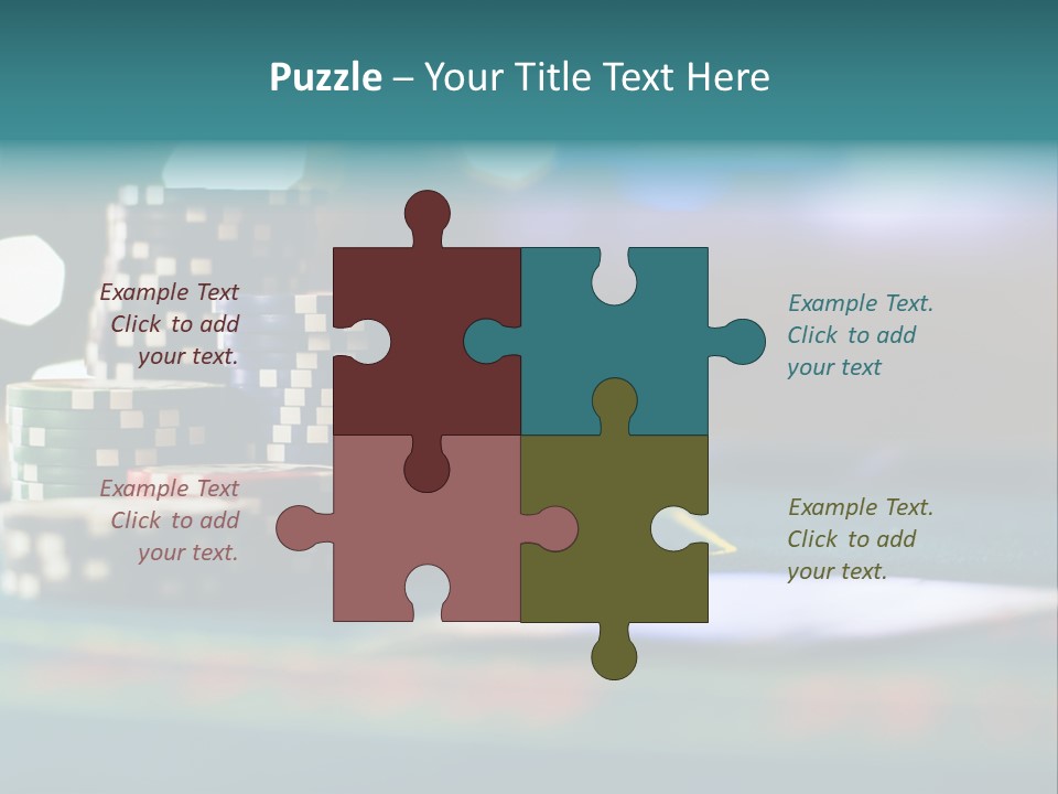 A Casino Table With Poker Chips On It PowerPoint Template