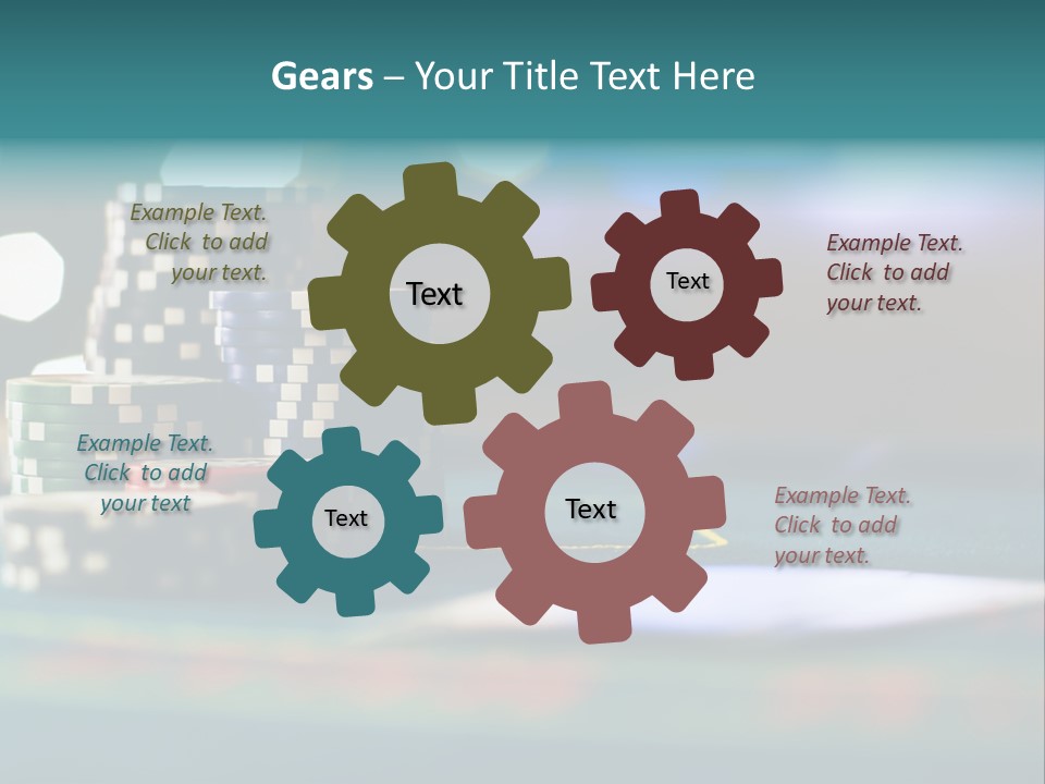 A Casino Table With Poker Chips On It PowerPoint Template