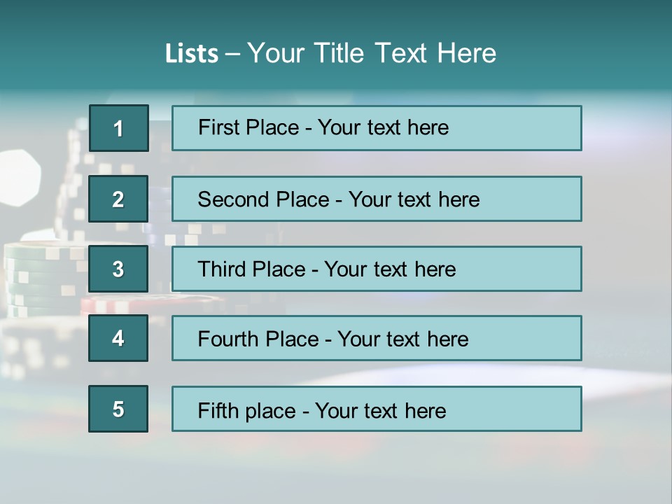 A Casino Table With Poker Chips On It PowerPoint Template