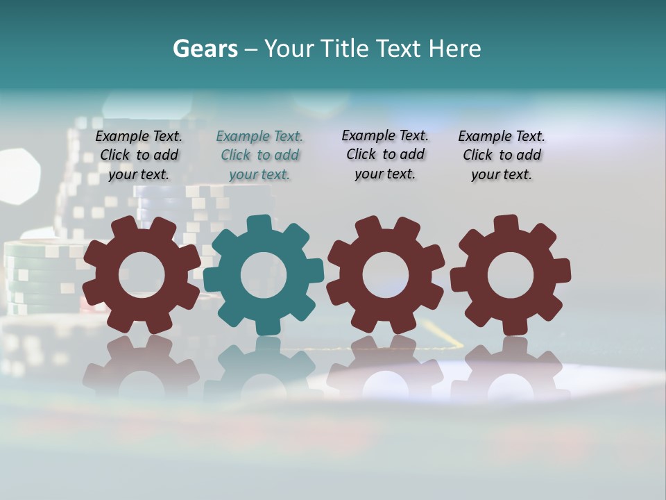 A Casino Table With Poker Chips On It PowerPoint Template