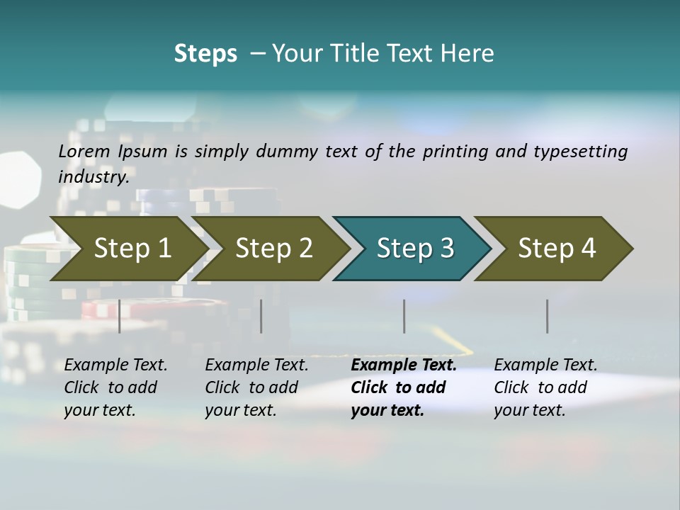 A Casino Table With Poker Chips On It PowerPoint Template