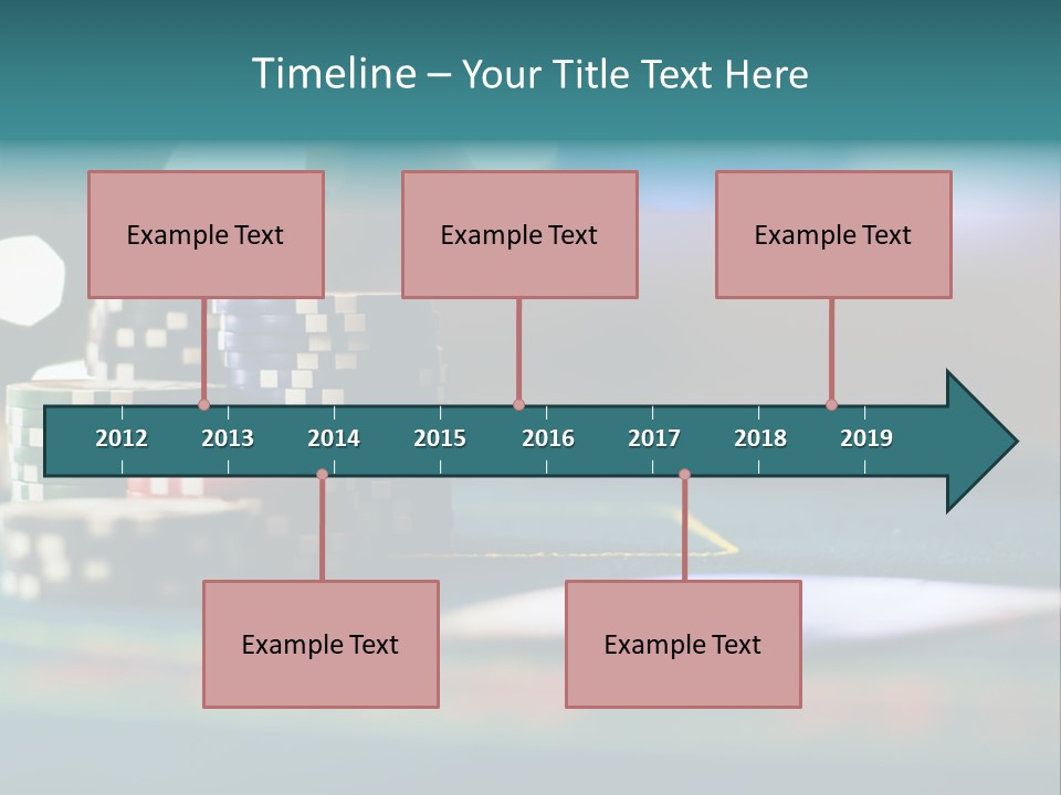 A Casino Table With Poker Chips On It PowerPoint Template