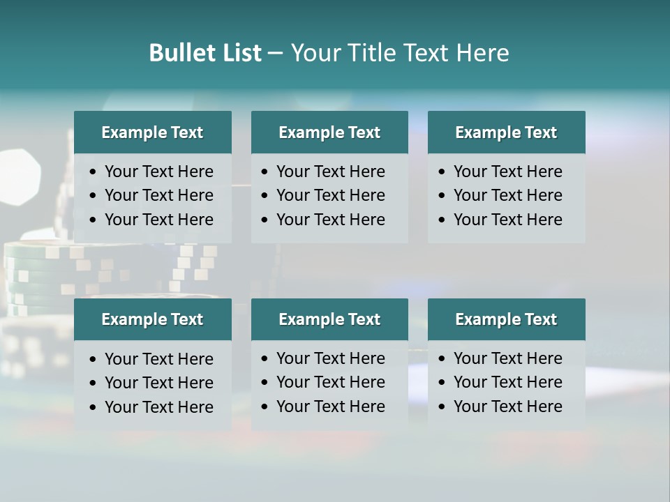 A Casino Table With Poker Chips On It PowerPoint Template