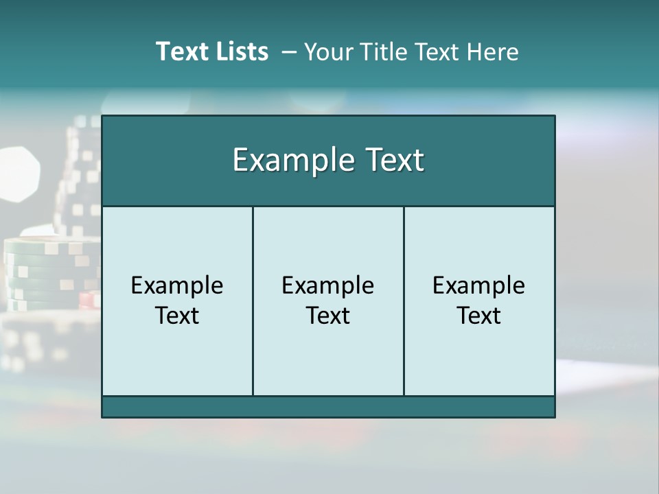 A Casino Table With Poker Chips On It PowerPoint Template