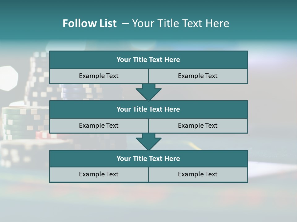 A Casino Table With Poker Chips On It PowerPoint Template