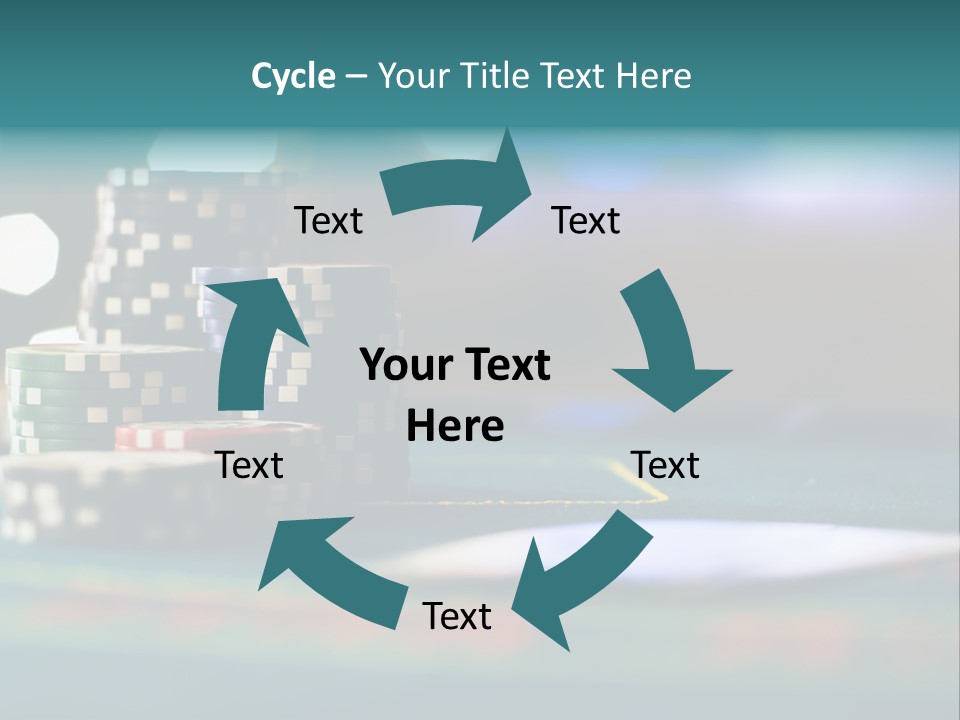 A Casino Table With Poker Chips On It PowerPoint Template