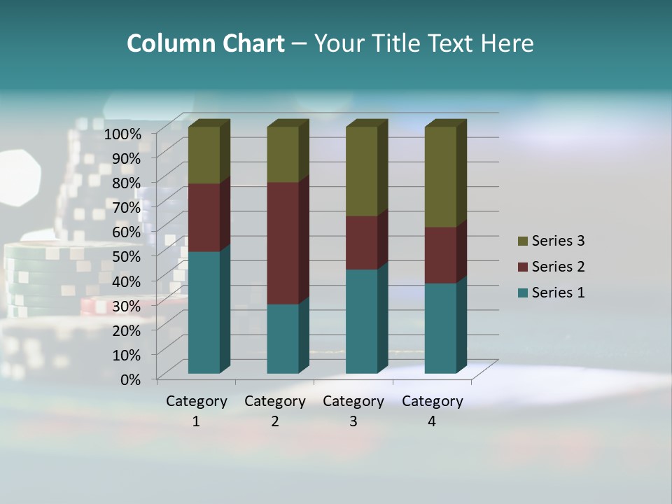A Casino Table With Poker Chips On It PowerPoint Template