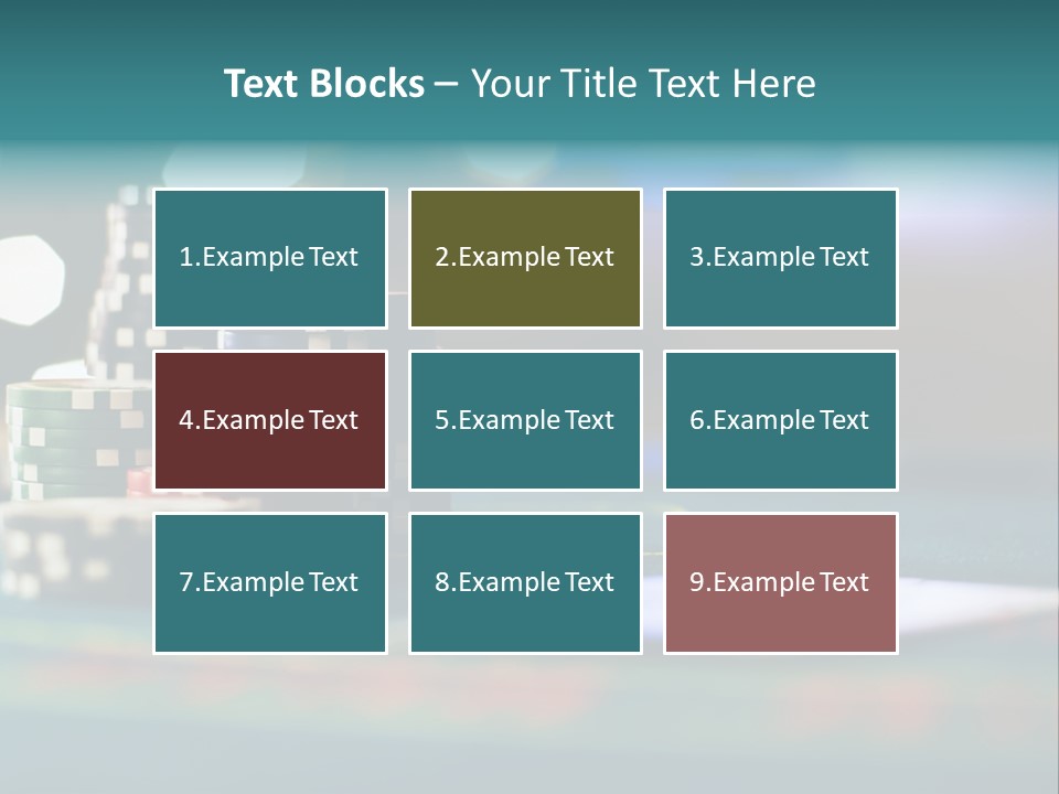 A Casino Table With Poker Chips On It PowerPoint Template