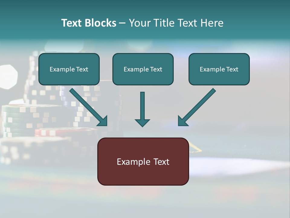A Casino Table With Poker Chips On It PowerPoint Template