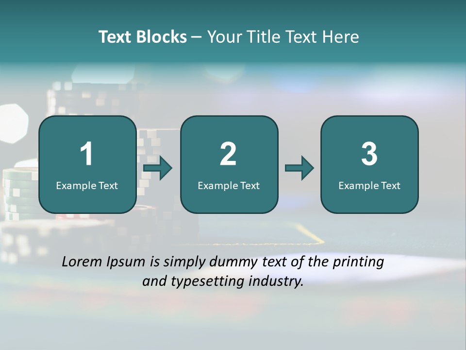 A Casino Table With Poker Chips On It PowerPoint Template