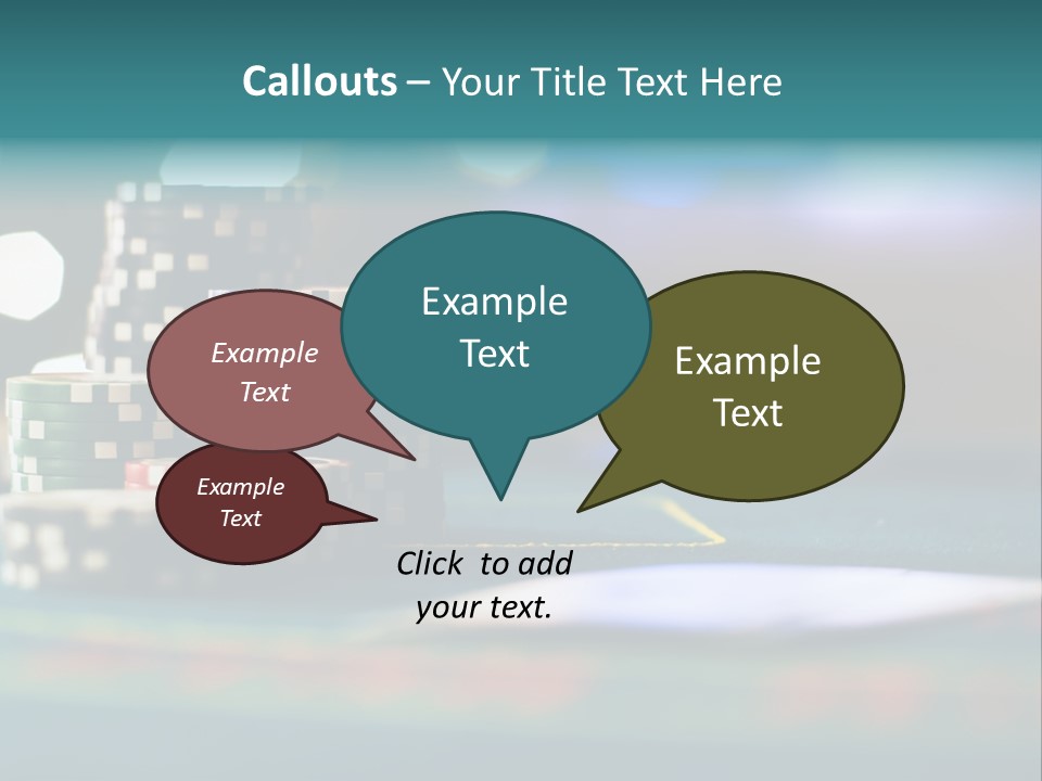 A Casino Table With Poker Chips On It PowerPoint Template