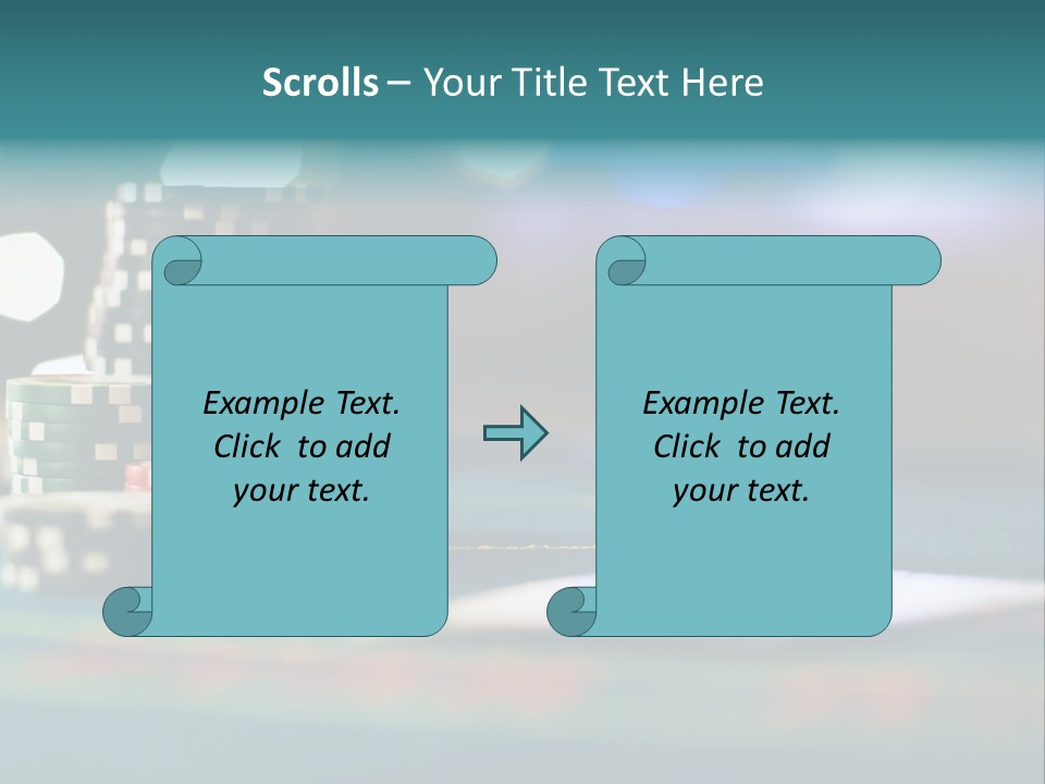 A Casino Table With Poker Chips On It PowerPoint Template