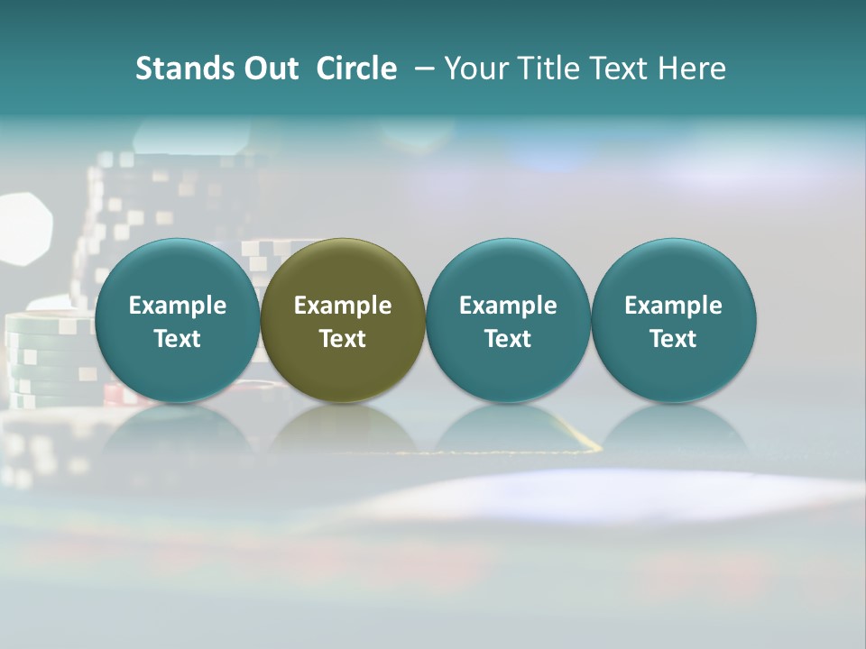 A Casino Table With Poker Chips On It PowerPoint Template