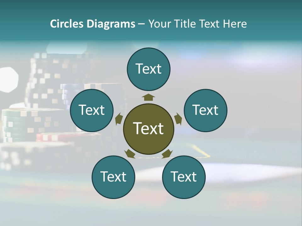 A Casino Table With Poker Chips On It PowerPoint Template