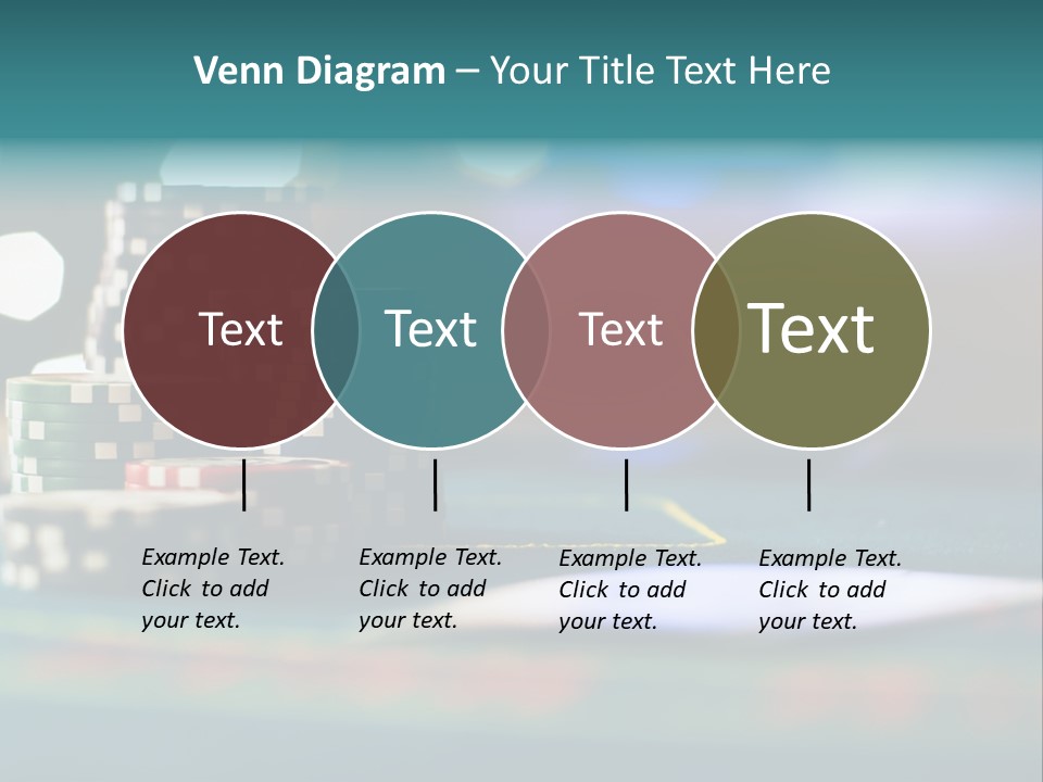 A Casino Table With Poker Chips On It PowerPoint Template