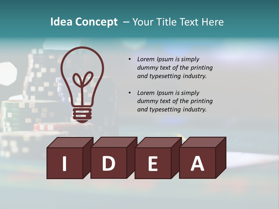 A Casino Table With Poker Chips On It PowerPoint Template