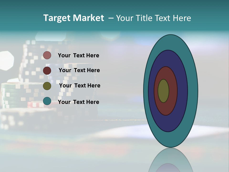 A Casino Table With Poker Chips On It PowerPoint Template