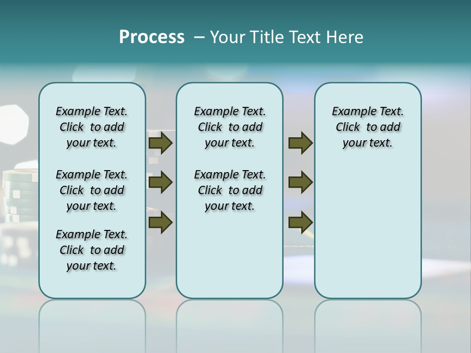 A Casino Table With Poker Chips On It PowerPoint Template