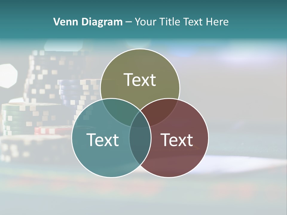 A Casino Table With Poker Chips On It PowerPoint Template