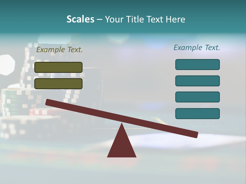 A Casino Table With Poker Chips On It PowerPoint Template