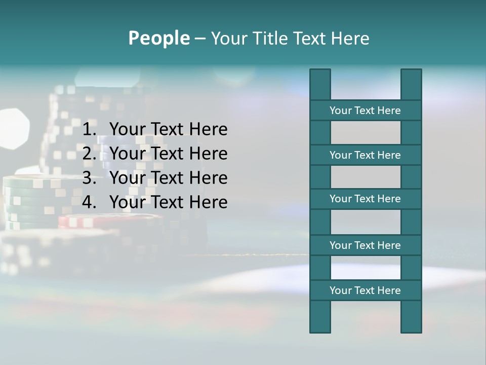 A Casino Table With Poker Chips On It PowerPoint Template