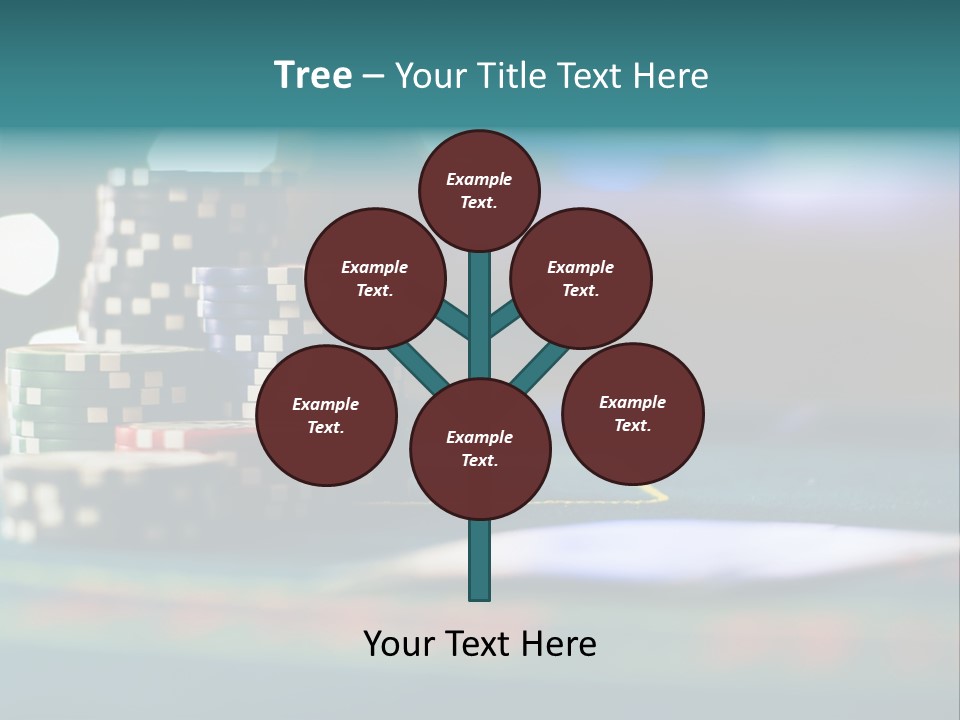 A Casino Table With Poker Chips On It PowerPoint Template