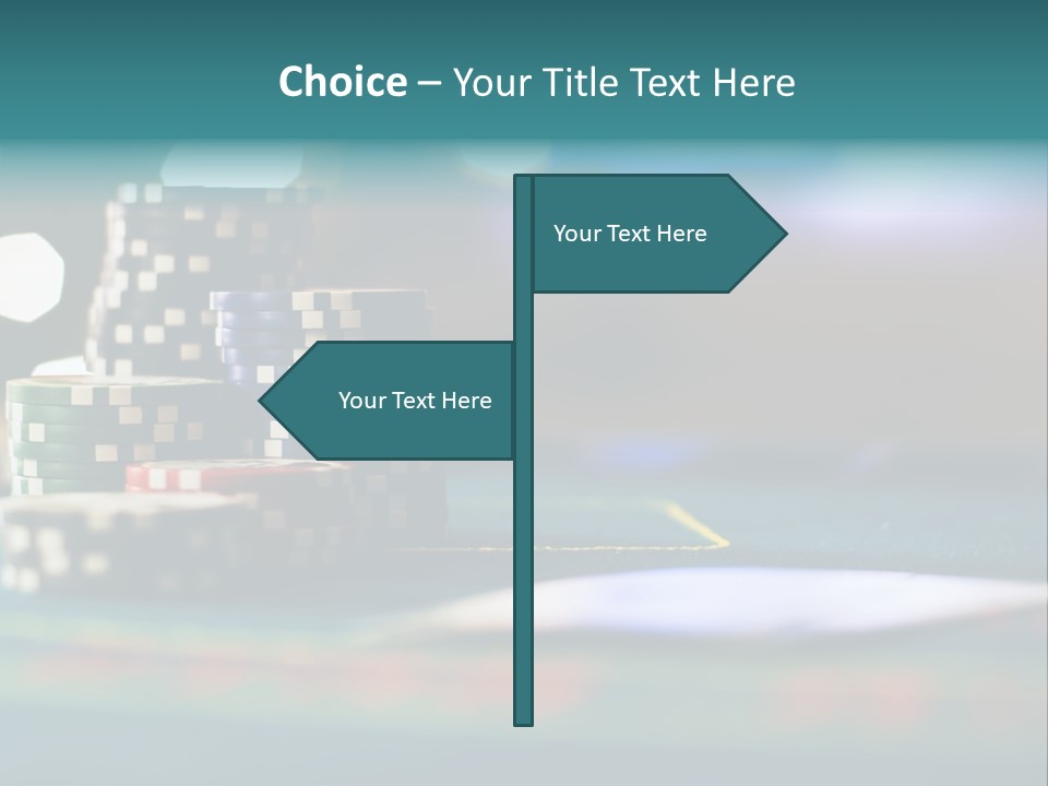 A Casino Table With Poker Chips On It PowerPoint Template