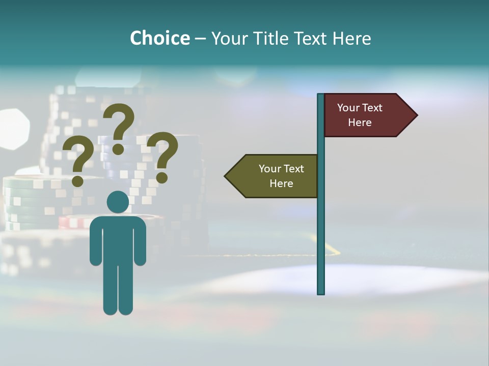 A Casino Table With Poker Chips On It PowerPoint Template