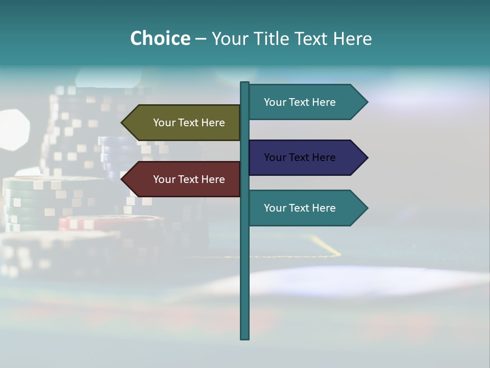 A Casino Table With Poker Chips On It PowerPoint Template