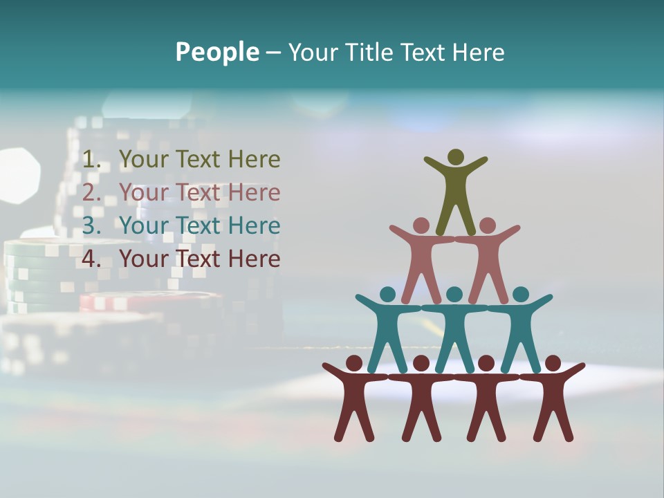 A Casino Table With Poker Chips On It PowerPoint Template