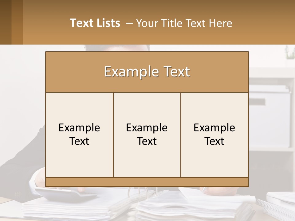 A Man Sitting At A Desk Writing On A Piece Of Paper PowerPoint Template
