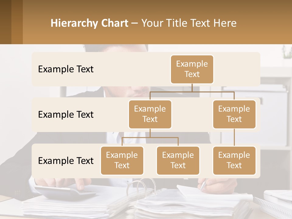 A Man Sitting At A Desk Writing On A Piece Of Paper PowerPoint Template
