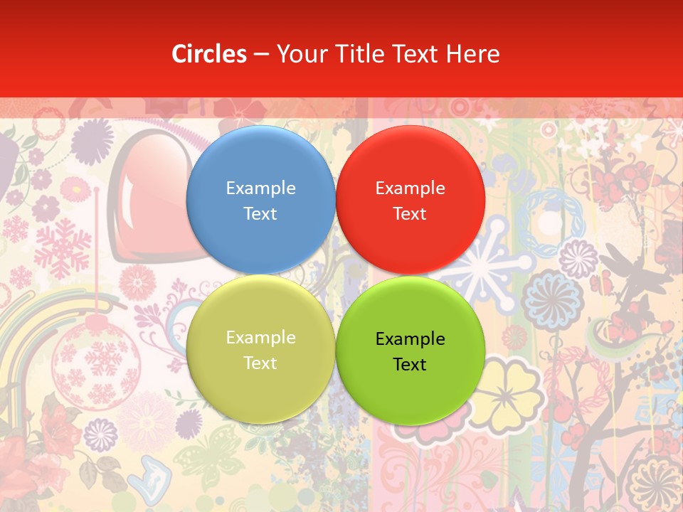 A Colorful Powerpoint Presentation With Hearts And Flowers PowerPoint Template