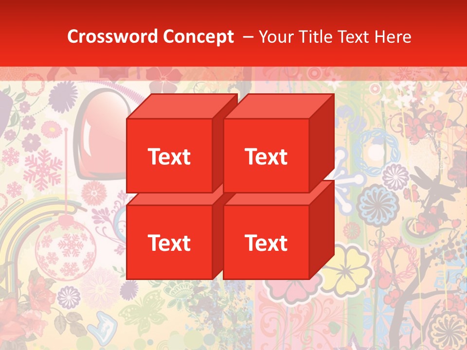 A Colorful Powerpoint Presentation With Hearts And Flowers PowerPoint Template