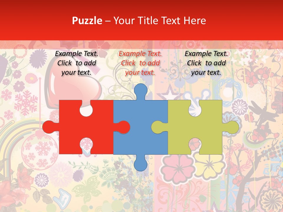 A Colorful Powerpoint Presentation With Hearts And Flowers PowerPoint Template