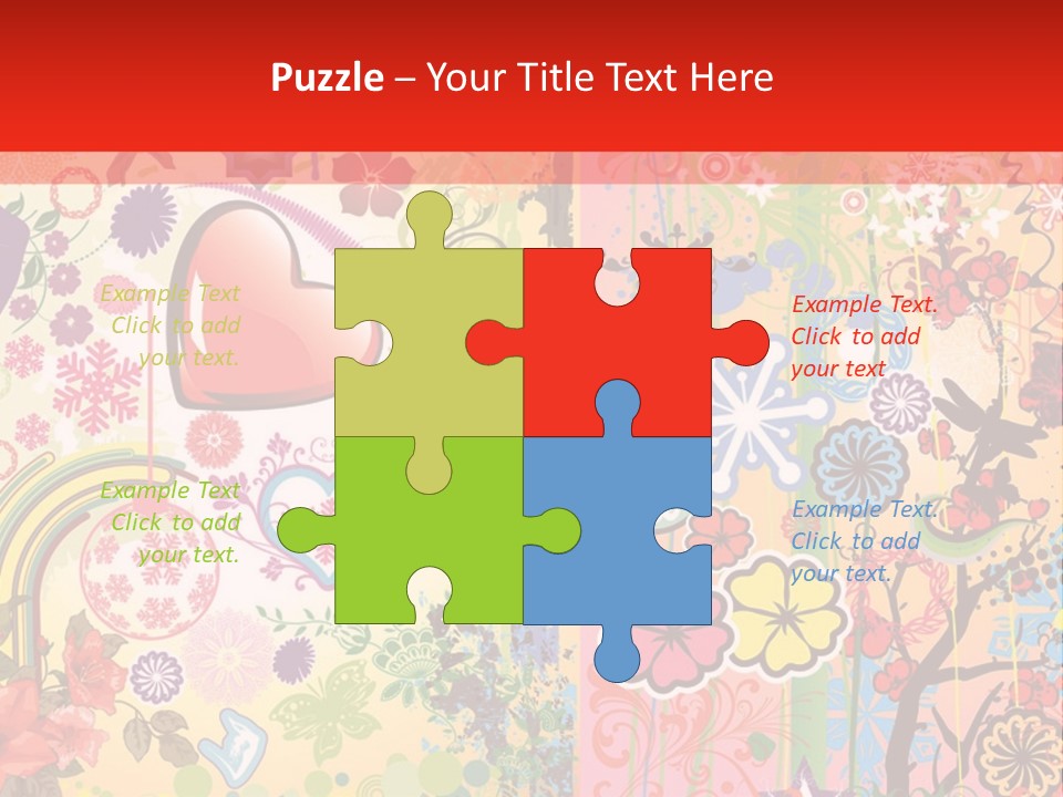 A Colorful Powerpoint Presentation With Hearts And Flowers PowerPoint Template