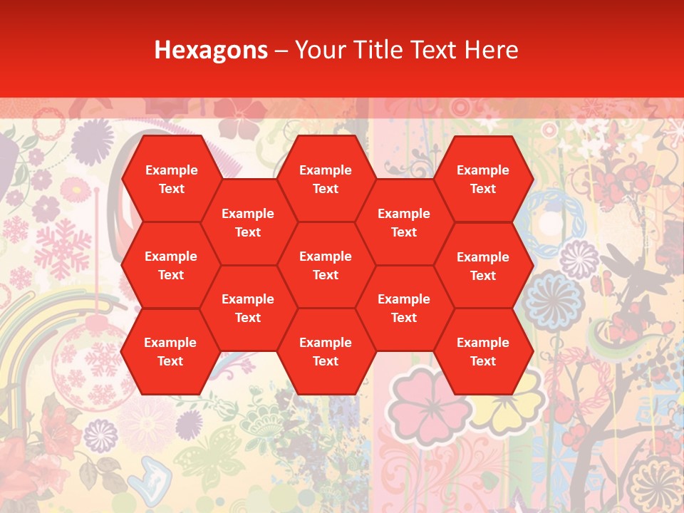 A Colorful Powerpoint Presentation With Hearts And Flowers PowerPoint Template